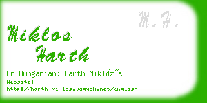 miklos harth business card